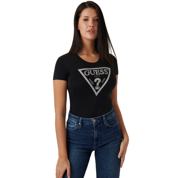 GUESS SHINY LOGO ΜΠΛΟΥΖΑ ΓΥΝΑΙΚΕΙA W5RI11J1314-JBLK