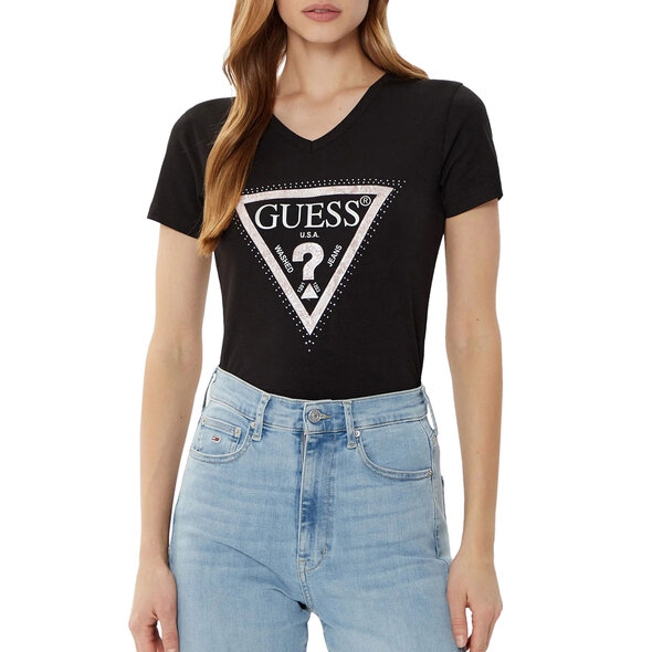 GUESS PYTHON TRIANGLE LOGO ΜΠΛΟΥΖΑ ΓΥΝΑΙΚΕΙA W5RI21J1314-JBLK