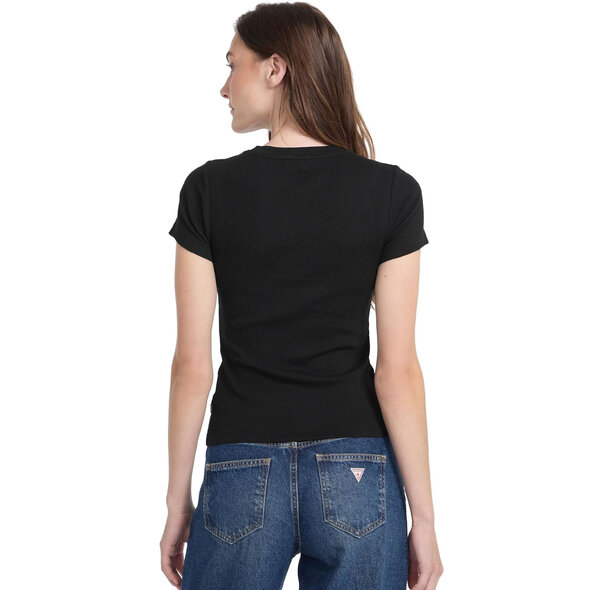 GUESS SLIM RIB ΜΠΛΟΥΖΑ ΓΥΝΑΙΚΕΙA W5RI57KA0H1-JBLK