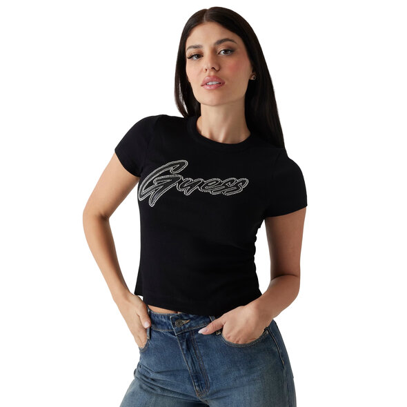 GUESS RIB LOGO ΜΠΛΟΥΖΑ ΓΥΝΑΙΚΕΙΑ W5RI68KA0H1-JBLK