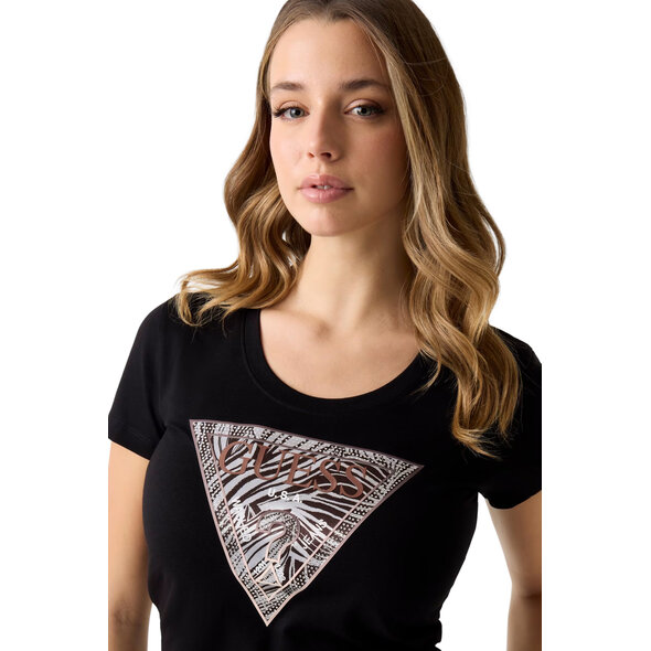 GUESS ZEBRA TRIANGLE  ΜΠΛΟΥΖΑ ΓΥΝΑΙΚΕΙΑ W6GI19K3042-JBLK