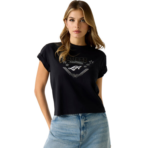 GUESS 'STARS' ΜΠΛΟΥΖΑ ΓΥΝΑΙΚΕΙΑ W6RI30I3Z14-JBLK