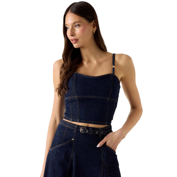 GUESS 'ZELDA' DENIM TOP ΓΥΝΑΙΚΕΙΟ W6YH15D1351-TCDL