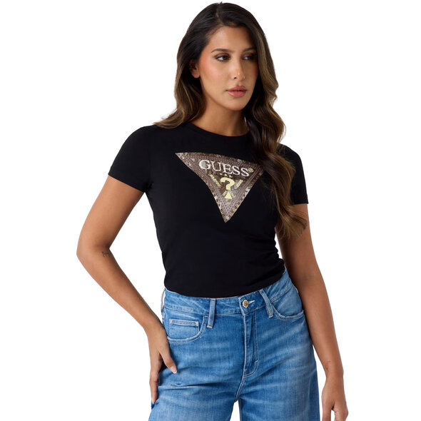 GUESS 'SNAKE TRIANGLE' ΜΠΛΟΥΖΑ ΓΥΝΑΙΚΕΙΑ W6YI31K4350-JBLK