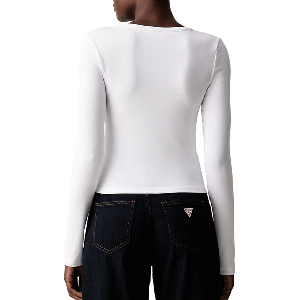 GUESS RIB SNAP DOWN TOP ΜΠΛΟΥΖΑ ΓΥΝΑΙΚΕΙΑ W6YP03K3647-G011