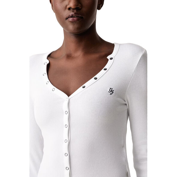 GUESS RIB SNAP DOWN TOP ΜΠΛΟΥΖΑ ΓΥΝΑΙΚΕΙΑ W6YP03K3647-G011