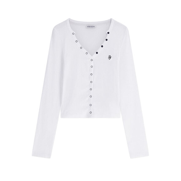 GUESS RIB SNAP DOWN TOP ΜΠΛΟΥΖΑ ΓΥΝΑΙΚΕΙΑ W6YP03K3647-G011