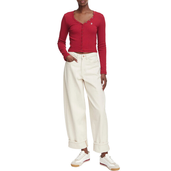 GUESS RIB SNAP DOWN TOP ΜΠΛΟΥΖΑ ΓΥΝΑΙΚΕΙΑ W6YP03K3647-G5B7