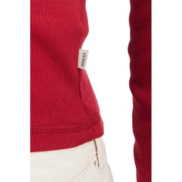 GUESS RIB SNAP DOWN TOP ΜΠΛΟΥΖΑ ΓΥΝΑΙΚΕΙΑ W6YP03K3647-G5B7