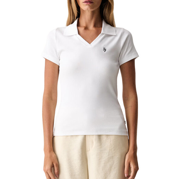GUESS RIB V NECK POLO ΜΠΛΟΥΖΑ ΓΥΝΑΙΚΕΙΑ W6YP05K3683-G011