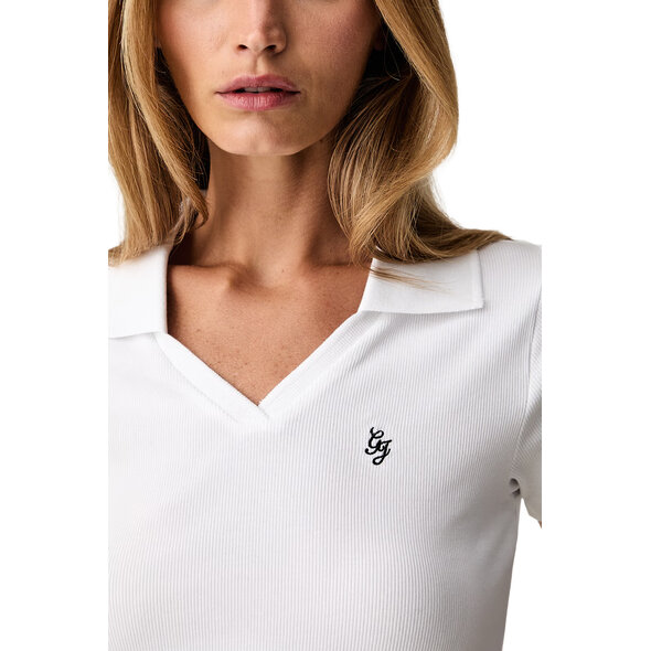 GUESS RIB V NECK POLO ΜΠΛΟΥΖΑ ΓΥΝΑΙΚΕΙΑ W6YP05K3683-G011
