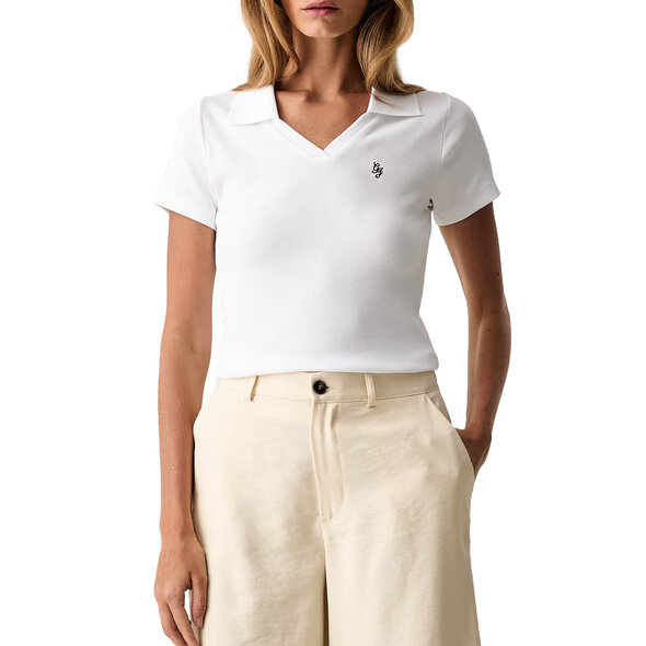 GUESS RIB V NECK POLO ΜΠΛΟΥΖΑ ΓΥΝΑΙΚΕΙΑ W6YP05K3683-G011