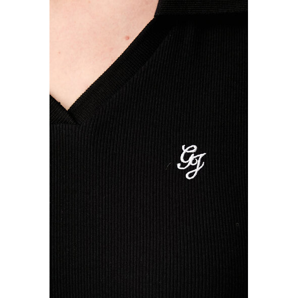 GUESS RIB V NECK POLO ΜΠΛΟΥΖΑ ΓΥΝΑΙΚΕΙΑ W6YP05K3683-JBLK