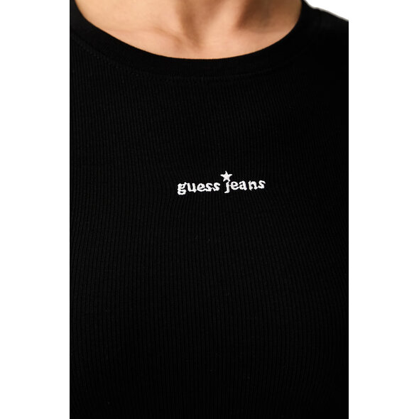 GUESS EMBRO RIB ΜΠΛΟΥΖΑ ΓΥΝΑΙΚΕΙΑ W6YP13K3819-JBLK