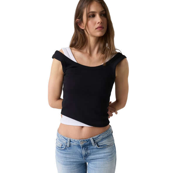 GUESS TRIANGLE RIB TANK TOP ΓΥΝΑΙΚΕΙΟ W6YP51K4539-JBLK