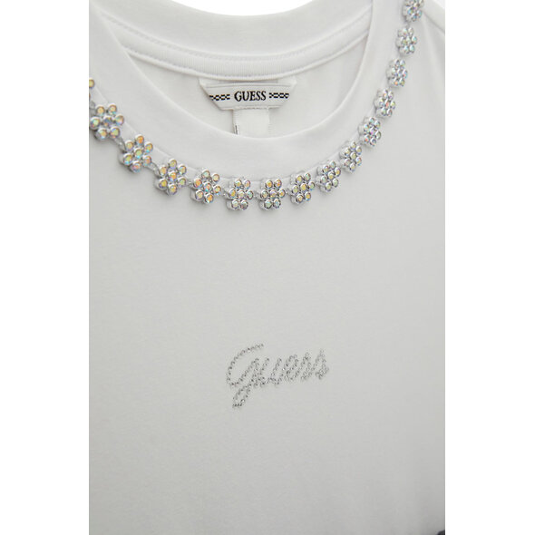 GUESS MIXED FABRIC ΠΑΙΔΙΚΟ ΦΟΡΕΜΑ ΚΟΡΙΤΣΙ J6RK08K6YW0-JBLK