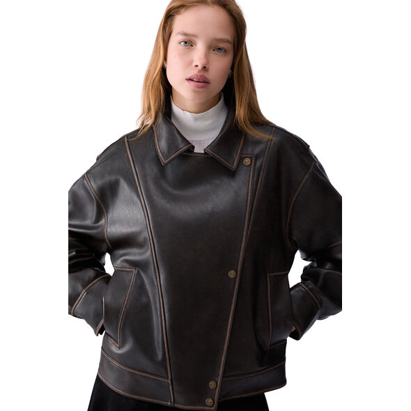 LIU JO ΔΕΡΜΑΤΙΝΟ BOMBER ΜΠΟΥΦΑΝ ΓΥΝΑΙΚΕΙΟ WF6194E1106-91419