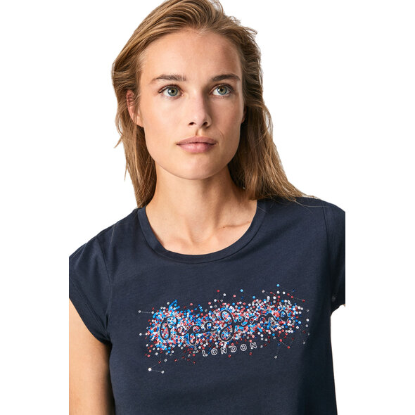 PEPE JEANS 'BERENICE' ΜΠΛΟΥΖΑ ΓΥΝΑΙΚEIA ME GLITTER LOGO PL504981-594