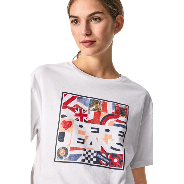 PEPE JEANS 'IVONNE' ΜΠΛΟΥΖΑ ΓΥΝΑΙΚEIA ME COLLAGE PRINT PL505179-800
