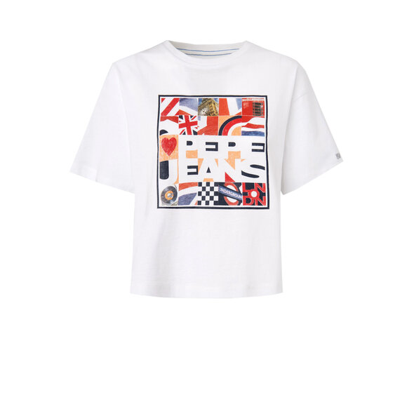 PEPE JEANS 'IVONNE' ΜΠΛΟΥΖΑ ΓΥΝΑΙΚEIA ME COLLAGE PRINT PL505179-800