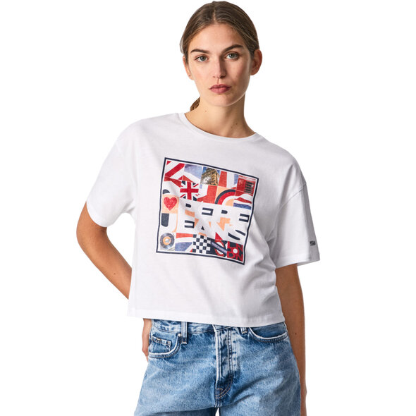 PEPE JEANS 'IVONNE' ΜΠΛΟΥΖΑ ΓΥΝΑΙΚEIA ME COLLAGE PRINT PL505179-800