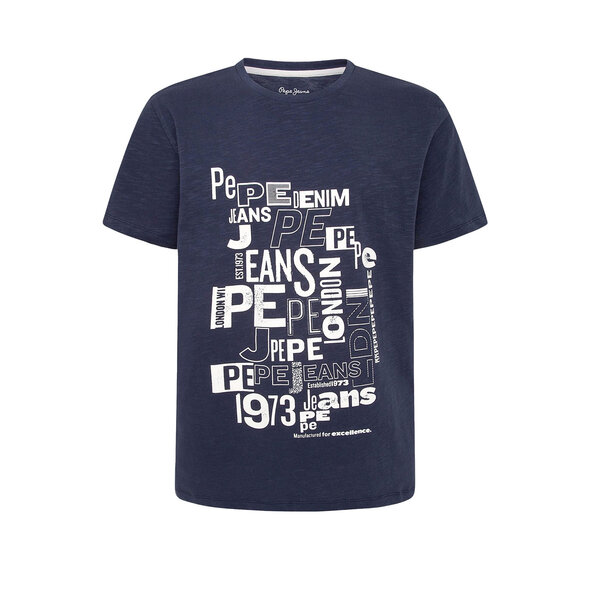 PEPE JEANS 'ADRIAN' PRINTED LETTERING T-SHIRT ΑΝΔΡΙΚΟ PM507722-592