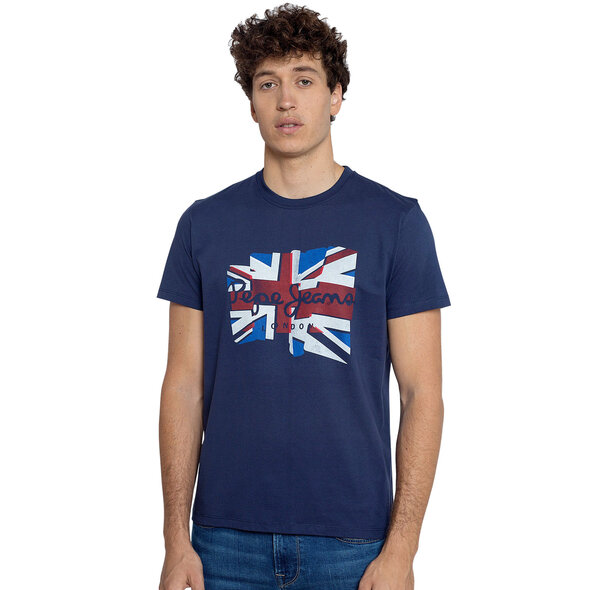 PEPE JEANS 'DONALD' ΜΠΛΟΥΖΑ ΑΝΔΡIKH ME FLAG LOGO PM507748-583