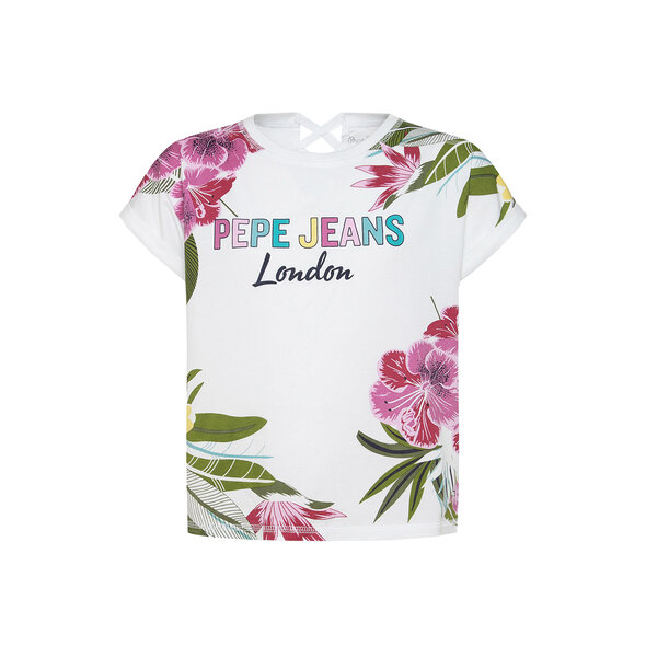 PEPE JEANS 'FIONA'  ΠΑΙΔΙΚΟ T-SHIRT ME TROPICAL PRINT ΚΟΡΙΤΣΙ PG502692-802