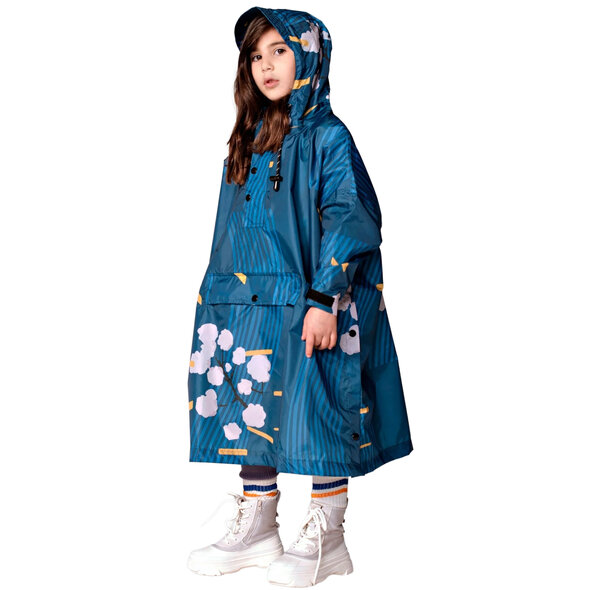 RAINKISS JAPANESE BLOSSOM ΠΑΙΔΙΚΟ PONCHO ΑΔΙΑΒΡΟΧΟ ΚΟΡΙΤΣΙ 8719327327197-BLUE