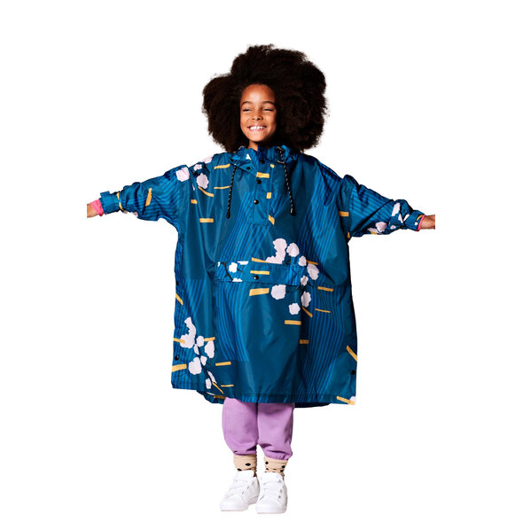 RAINKISS JAPANESE BLOSSOM ΠΑΙΔΙΚΟ PONCHO ΑΔΙΑΒΡΟΧΟ ΚΟΡΙΤΣΙ 8719327327197-BLUE