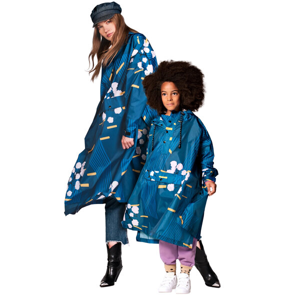 RAINKISS JAPANESE BLOSSOM ΠΑΙΔΙΚΟ PONCHO ΑΔΙΑΒΡΟΧΟ ΚΟΡΙΤΣΙ 8719327535707-BLUE