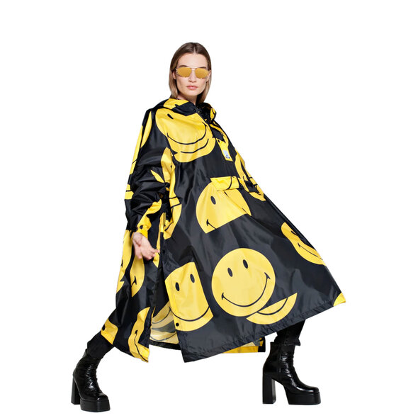 RAINKISS ALL SMILES X SMILEY ΑΔΙΑΒΡΟΧΟ PONCHO ΓΥΝΑΙΚΕΙΟ 8720648529122-BLACK