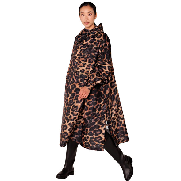 RAINKISS DARK LEOPARD ΑΔΙΑΒΡΟΧΟ PONCHO ΓΥΝΑΙΚΕΙΟ 8721122060216-BROWN-BLACK