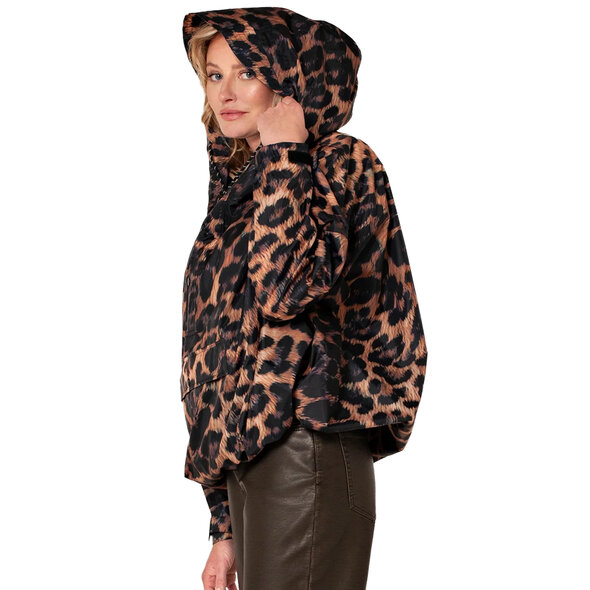 RAINKISS DARK LEOPARD ΑΔΙΑΒΡΟΧΟ ANORAK ΓΥΝΑΙΚΕΙΟ 8721122060261-BROWN-BLACK