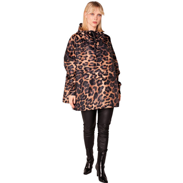 RAINKISS DARK LEOPARD ΑΔΙΑΒΡΟΧΟ ANORAK ΓΥΝΑΙΚΕΙΟ 8721122060261-BROWN-BLACK