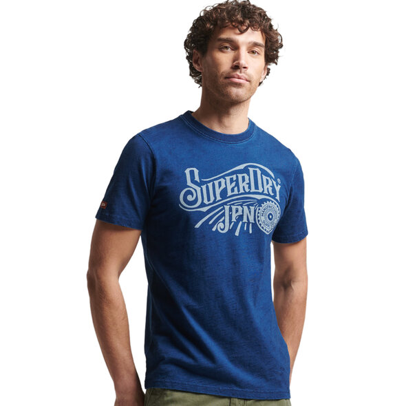 SUPERDRY VINTAGE SCRIPT INDIGO ΜΠΛΟΥΖΑ ΑΝΔΡIKH M1011537A-9BQ