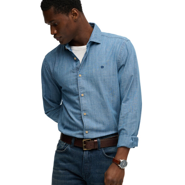 SUPERDRY ESSENTIALS CHAMBRAY DENIM ΠΟΥΚΑΜΙΣΟ ΑΝΔΡΙΚΟ M4011110A-BIU