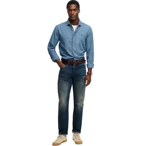 SUPERDRY ESSENTIALS CHAMBRAY DENIM ΠΟΥΚΑΜΙΣΟ ΑΝΔΡΙΚΟ M4011110A-BIU