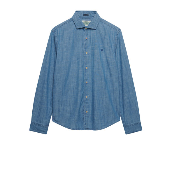 SUPERDRY ESSENTIALS CHAMBRAY DENIM ΠΟΥΚΑΜΙΣΟ ΑΝΔΡΙΚΟ M4011110A-BIU