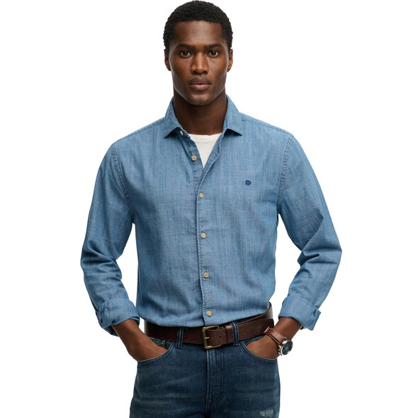 SUPERDRY ESSENTIALS CHAMBRAY DENIM ΠΟΥΚΑΜΙΣΟ ΑΝΔΡΙΚΟ M4011110A-BIU