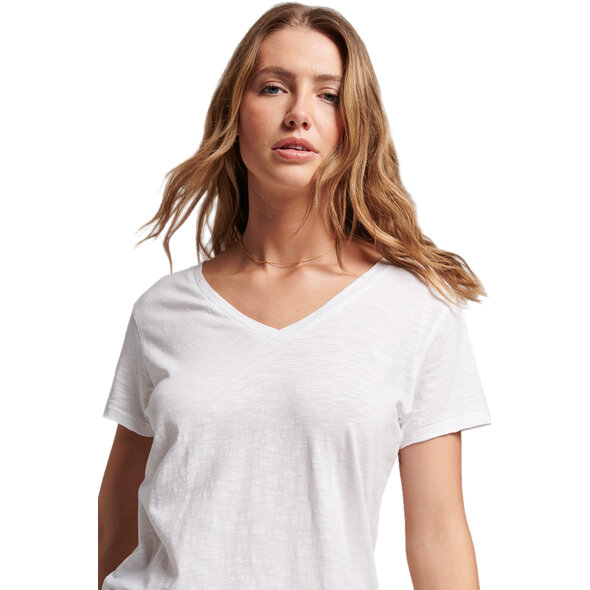 SUPERDRY SLUB EMBROIDERED V-NECK ΜΠΛΟΥΖΑ ΓΥΝΑΙΚEIA W1011181A-01C