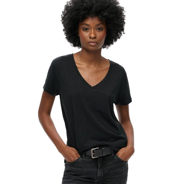 SUPERDRY SLUB EMBROIDERED V-NECK ΜΠΛΟΥΖΑ ΓΥΝΑΙΚEIA W1011181A-02A
