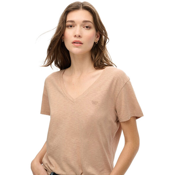 SUPERDRY SLUB EMBROIDERED V-NECK ΜΠΛΟΥΖΑ ΓΥΝΑΙΚEIA W1011181A-1PT