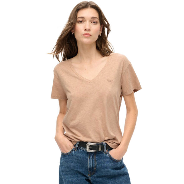 SUPERDRY SLUB EMBROIDERED V-NECK ΜΠΛΟΥΖΑ ΓΥΝΑΙΚEIA W1011181A-1PT