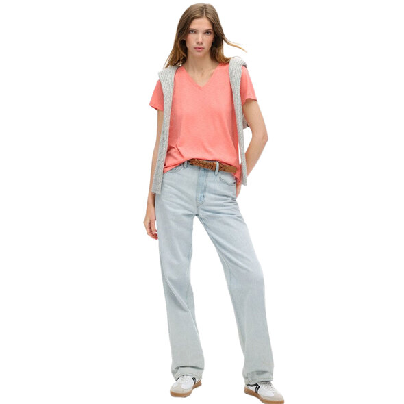 SUPERDRY SLUB EMBROIDERED V-NECK ΜΠΛΟΥΖΑ ΓΥΝΑΙΚEIA W1011181A-2WS