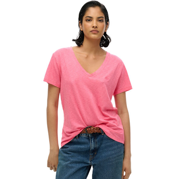 SUPERDRY SLUB EMBROIDERED V-NECK ΜΠΛΟΥΖΑ ΓΥΝΑΙΚEIA W1011181A-3LU