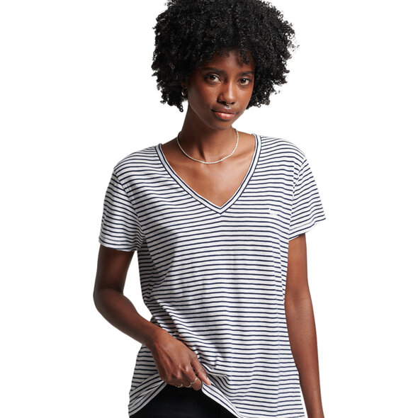 SUPERDRY SLUB EMBROIDERED V-NECK ΜΠΛΟΥΖΑ ΓΥΝΑΙΚEIA W1011181A-9JU