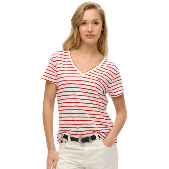 SUPERDRY SLUB EMBROIDERED V-NECK ΜΠΛΟΥΖΑ ΓΥΝΑΙΚEIA W1011181A-E4M