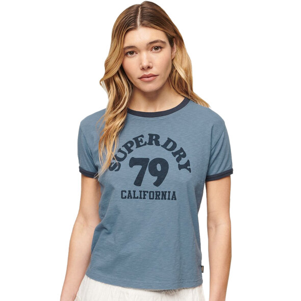 SUPERDRY BEACH GRAPHIC FITTED RINGER ΜΠΛΟΥΖΑ ΓΥΝΑΙΚEIA W1011387A-9EJ