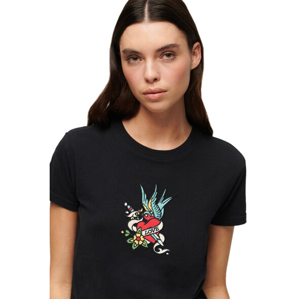 SUPERDRY TATTOO EMBROIDERED FITTED ΜΠΛΟΥΖΑ ΓΥΝΑΙΚEIA W1011419A-02A